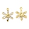 Brass with Clear Cubic Zirconia Pendants, Cadmium Free & Nickel Free & Lead Free, Snowflake, Real 18K Gold Plated, 15.5x12x3mm, Hole: 1.2mm
