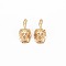 Brass Charms, Nickel Free, Lion Head, Real 18K Gold Plated, 14.5x7x4.5mm, Hole: 2x2.5mm