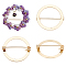 4Pcs Brass Brooch Base Settings, Donut with Hole, Light Gold, 28.5x1mm, Hole: 1.4mm, Pin: 0.9mm