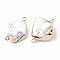 Electroplate Freshwater Shell Links connectors, with Iron Findings, Nuggets, Golden, Creamy White, 22~32x12~22x7~15mm, Hole: 1.5mm