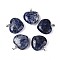 Natural Sodalite Pendants, Heart Charms, with 201 Stainless Steel Snap on Bails, Stainless Steel Color, 26~28x27.5~29x10~12mm, Hole: 7x2mm