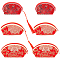 6Pcs 3 Style Polyester Gift Packing Pouches, with Tassel and Zipper, Flower Pattern, Red, 6.5~8.2x9.8~15.7x1.7cm, 2pcs/style