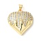 Brass Micro Pave Clear Cubic Zirconia Pendants, Cadmium Free & Lead Free, Melting Heart, Real 18K Gold Plated, 24.5x23x6.5mm, Hole: 4x4.5mm