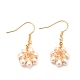 Серьги-подвески из латуни в форме цветов EJEW-D275-01G-2