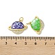 Латунные микропаве прозрачные подвески с фианитом KK-C045-18G-3