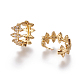 Серьги-кольца из латуни с микро-паве из фианита EJEW-F209-05G-2