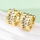 Латунные серьги-кольца из прозрачного кубического циркония EJEW-H158-14G-1