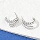 Серьги-гвоздики из латуни с микропаве и цирконием EJEW-M082-16P-02-5
