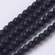 Синтетических черный камень бисер нитей G-C059-4mm-1