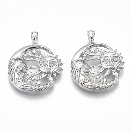 Латунные микро проложить кубического циркония подвески KK-S356-036P-NF-1
