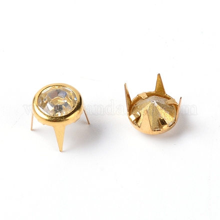 Латунные стеклянные шипы со стразами FIND-WH0070-82B-01-1