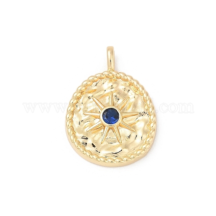 Латунные микропаве прозрачные подвески с фианитом KK-R213-18G-1