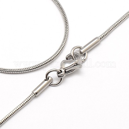 Модные мужские ожерелья-змейки из нержавеющей стали 304 NJEW-M065-B-01-1