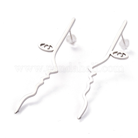Серьги-гвоздики из нержавеющей стали унисекс EJEW-H106-03P-1