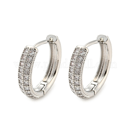 Серьги-кольца из латуни с цирконием EJEW-G363-15P-1