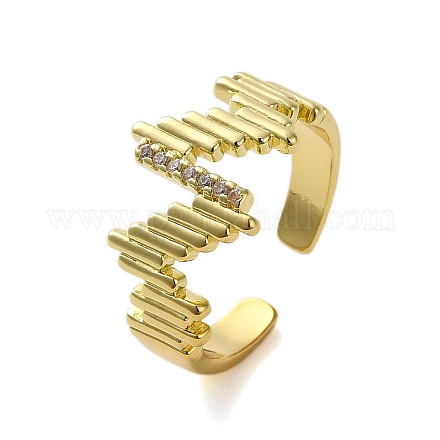 Латунь с кольцами из кубического циркония RJEW-B057-08G-1