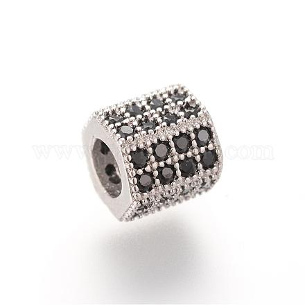 Латунные микро проложить кубического циркония бусы ZIRC-S053-YS012B-1-1