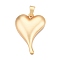 Rack Plating Alloy Pendants, Heart with Jump Ring Charms, Lead Free & Nickel Free & Cadmium Free, Golden, 58.5x42x8mm, Hole: 5~5.5x12.5mm