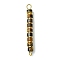 Natural Tiger Eye & Electroplated Synthetic Non-magnetic Hematite Heishi Connector Charms, with 304 Stainless Steel Double Loops, Golden, 38x4x4mm, Hole: 3mm and 1.8mm
