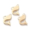 304 Stainless Steel Links Connectors, Dolphin, Golden, 17.5x18.5x1mm, Hole: 1.5mmx2mm and 1.5x3mm