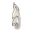 Brass with Shell Fold Over Clasps, Cadmium Free & Nickel Free & Lead Free, Heart, Platinum, 25x9.5x9.5mm, Hole: 1.2mm