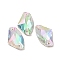 Iridescent Axe Shape Sew on Rhinestone, K5 Glass Rhinestone, 2-Hole Link, Plated Flat Back, Sewing Craft Decoration, Colorful, 16x27.5x6.5mm, Hole: 1.2mm