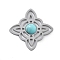 Synthetic Turquoise Pendants, Trinity Knot Charms, with 304 Stainless Steel Settings, Stainless Steel Color, Stainless Steel Color, 19.5x19.5x3mm, Hole: 1mm