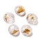 Handmade Lampwork Beads, with Gold & Silver Foil, Oval, Misty Rose, 11~12x11.5~12.5x7~7.5mm, Hole: 2mm