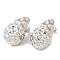 Brass Hammered Teardrop Stud Earrings for Women, Cadmium Free & Lead Free, Platinum, 26x16mm