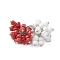 Glass Seed Beaded Grape Pendants, with 304 Stainless Steel Jump Ring, Two Tone, Red, 15x30x22mm, Hole: 5mm