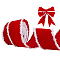 10 Yards Chenille Edged Velvet Ribbon, with Polyester Back Side, for Bowknot Making, Gift Wrapping, Party Decoration, Red, 2-5/8 inch(66mm)