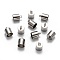 Tarnish Resistant Smooth Surface 201 Stainless Steel Cord Ends, Stainless Steel Color, 12x9mm, Hole: 3mm, 8mm Inner Diameter