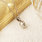 Non-Tarnish Teachers' Day Stainless Steel Apple Pendant Necklaces for Women's Daily Wear, Stainless Steel Color, 16.54 inch(42cm)