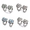Bear Rack Plating Brass Cubic Zirconia Hoop Earrings for Women, Long-Lasting Plated, Lead Free & Cadmium Free, Platinum, Mixed Color, 14x16x12mm, Pin: 1mm