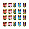 20Pcs 5 Colors Alloy Bead Caps, with Enamel, 5-Petal, Mixed Color, 11x8mm, Hole: 2mm, 4pcs/color
