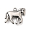 Retro 304 Stainless Steel Pendants, Animal Charms, Antique Silver, Horse, 13x16x2mm, Hole: 1.2mm