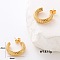 Stainless Steel C-Shaped Stud Earrings, Golden, 20x20mm