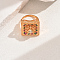 Brass Micro Pave Cubic Zirconia Finger Rings for Women, Square, Clear, 21mm, Inner Diameter: 16mm~18mm