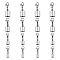 16Pcs 4 Styles 304 Stainless Steel Lobster Claw Clasps, with Cord Ends, Stainless Steel Color, 22~28mm, Cord Ends: 9~13x5~11mm, 4pcs/style
