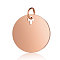 Ion Plating(IP) 304 Stainless Steel Pendants, with Jump Ring, Manual Polishing, Flat Round Charm, Stamping Blank Tag, Rose Gold, 16x1mm, Hole: 3.5mm