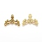 Alloy Chandelier Components, Lead Free and Cadmium Free and Nickel Free, Antique Golden Color, 27x21x1.5mm, Hole: 2mm