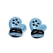 Handmade Lampwork Enamel Beads, Glove, Sky Blue, 17.5x15x10mm, Hole: 1mm