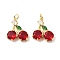 Cherry Brass Micro Pave Cubic Zirconia Pendants, with Jump Ring, Rack Plating, Real 18K Gold Plated, Lead Free & Cadmium Free, Long-Lasting Plated, Colorful, 22x18.5x5.5mm, Hole: 3.3mm