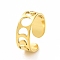 Ion Plating(IP) 304 Stainless Steel Hollow Out Moon Phase Open Cuff Ring for Women, Golden, US Size 6(16.5mm)