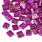 2-Hole Drawbench Glass Seed Beads, Opaque Spray Painted, Rectangle, Magenta, 5x4.5~5x2~2.5mm, Hole: 0.5~0.8mm