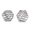 Non-Tarnish 304 Stainless Steel Pendants, Hexagon Charm, Stainless Steel Color, 17x19x2mm, Hole: 1.2mm