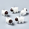 Opaque Resin Pendants, with Platinum Tone Iron Loop, 3D Sheep, White, 15~16x22x13mm, Hole: 1.8mm