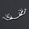 Non-Tarnish 201 Stainless Steel Links connectors, Antlers, Stainless Steel Color, 38x15x1mm, Hole: 1.4mm