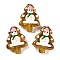 Christmas Theme Handmade Lampwork Beads, Christmas Trees, Dark Goldenrod, 25~26.5x18.5~22.5x6.5~7.5mm, Hole: 1.6~1.8mm