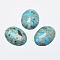 Regalite/Imperial Jasper/Sea Sediment Jasper Cabochons, Dyed & Heated, with Gold Line, Oval, 30x22x6mm
